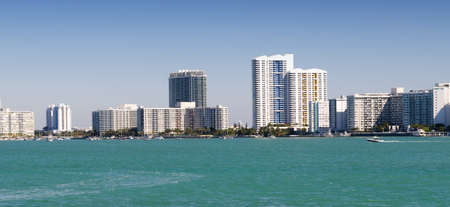 Panoramic view of the downtown Miami skyline, Florida, USA.の写真素材