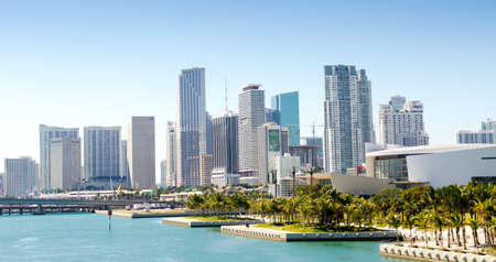 Downtown Miami skyline, Florida, USA.のeditorial素材