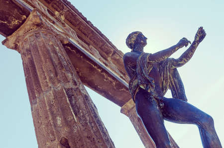 Pompeii was destroyed and completely buried during a long catastrophic eruption of the volcano Mount Vesuvius spanning two days in AD 79.のeditorial素材