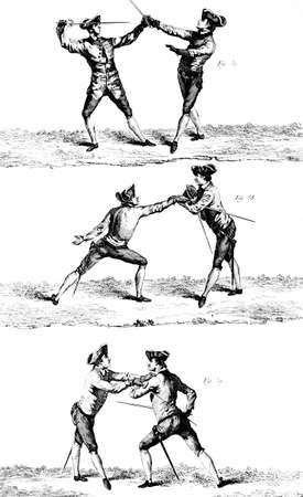 fencing of the eighteenth century Illustration was published in the "Tables of the Encyclopedia 1762-1777" of Denis Diderot.の写真素材
