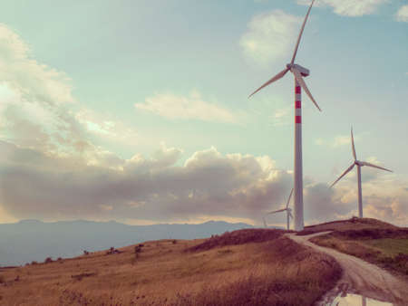 Wind energy on the hillの写真素材