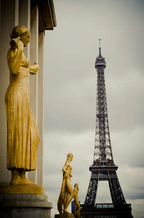 The Eiffel tower from Esplanade du Trocaderoの写真素材