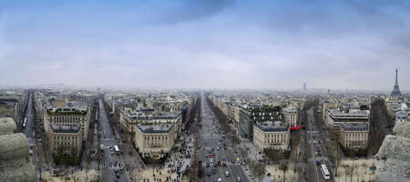 View from Arc de Triomphe of a Paris Street