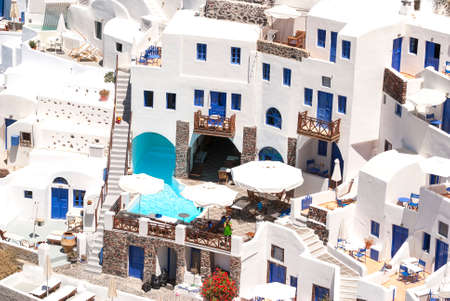 Oia village at Santorini island Cyclades Greeceの写真素材
