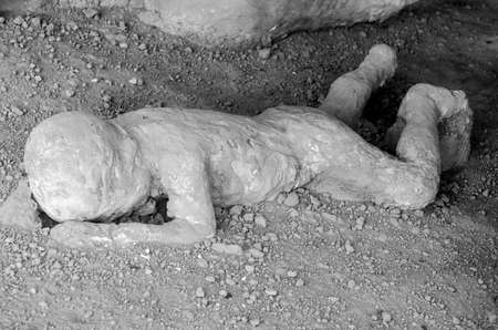Pompeii. Child victim in the eruption of Mt Vesuviusの写真素材