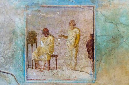 Especially of fresco house, Pompeii.  Pompeii was destroyed, during a catastrophic eruption of the volcano  Vesuvius spanning in AD 79.の写真素材