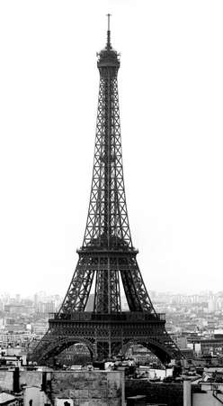 Paris, Eiffel tower over the white background
