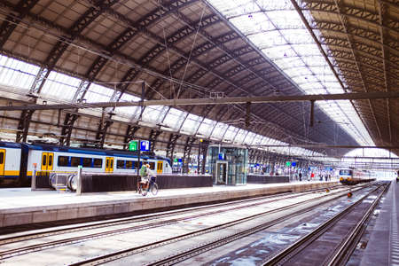 interior view of central station in Amsterdamのeditorial素材