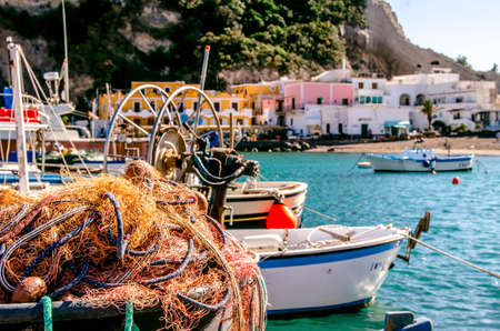Fishing net / fishermans life in the Mediterraneanの写真素材