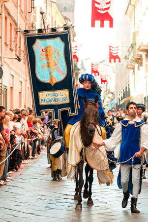 Parade of a prince on horseback, Palio in Italyのeditorial素材