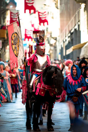 Knight riding in the historic paradeのeditorial素材