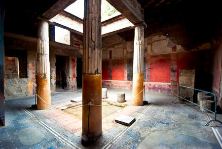 Interior of a house at Pompeiiの写真素材