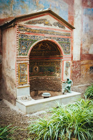 Pompeii, Decorated fountainの写真素材
