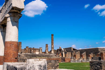 The famous antique forum site of Pompeiiの写真素材