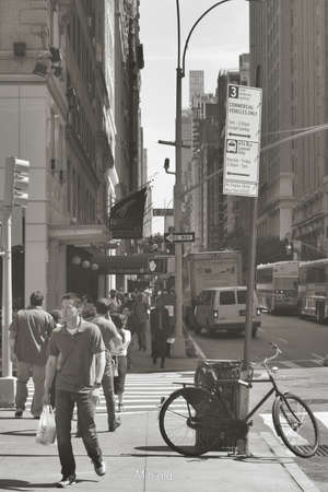 urban life scene in New York City