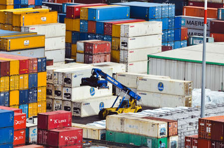 Piles of containers in the harbor of Salerno