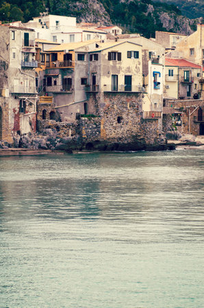 the historical town of Cefalu in Sicily. Italyの写真素材