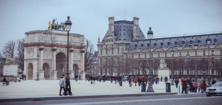 Arc de Triomphe du Carrousel jn Paris, Franceのeditorial素材