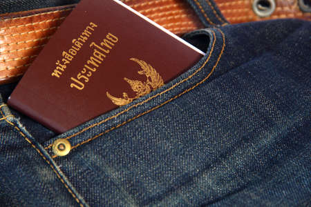 Passport and jeanの写真素材