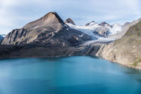 Glacier at the mountain lake