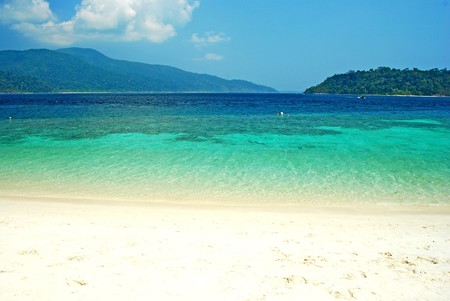 Sea sand sun beach for relax in holiday Thailandの写真素材