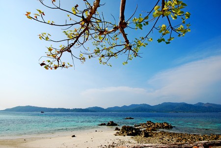 Sea sand sun beach for relax in holiday Thailand の写真素材