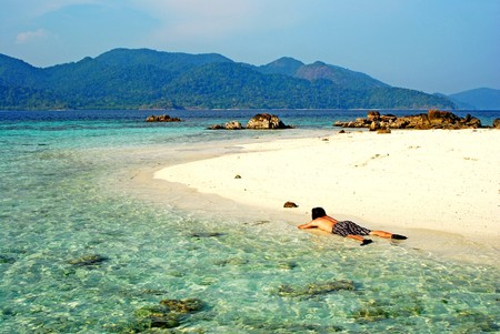 Sea sand sun beach for relax in holiday Thailand の写真素材
