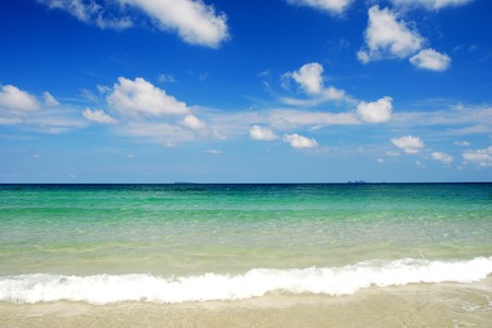 Sea sand sun beach for relax in holiday Thailand の写真素材