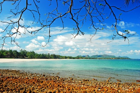 Sea sand sun beach for relax in holiday Thailand の写真素材