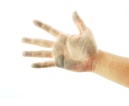 Hand stain isolated for designの写真素材