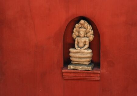 Religion in Asia red buddha in thailandの写真素材