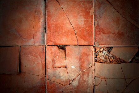 Background texture orange broken brown cementの写真素材