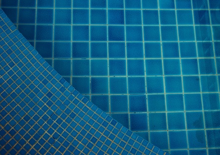 clear water in the swimming pool blue brightの写真素材