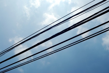 Cable and blue skyの写真素材