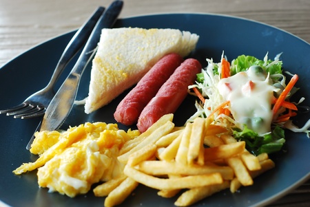 Green Breakfast and salad の写真素材