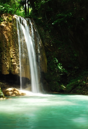 Waterfall and blue stream in the forest Thailandの写真素材