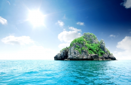 Island sea sand sun beach nature destination wallpaper and background for design at krabi in thailandの写真素材