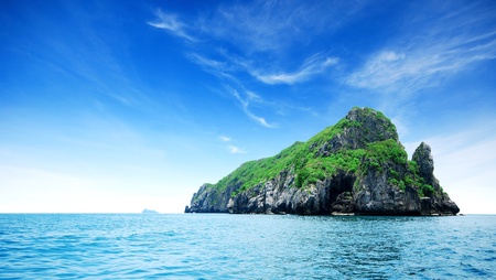 Island sea sand sun beach nature destination wallpaper and background for design at krabi in thailandの写真素材