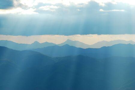 Light Beam on the Mountain in Thailandの写真素材