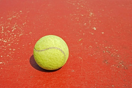 The ball in the red courtの写真素材