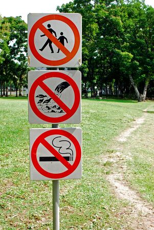 Signs in the parkの写真素材