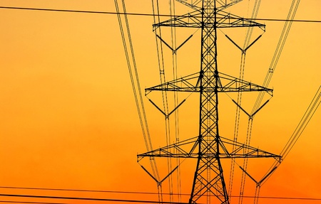 High voltage towers in the countryside from thailand