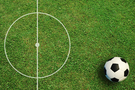 Soccer ball football sport for play game and for text and message designの写真素材
