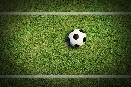 Soccer ball football sport for play game and for text and message designの写真素材