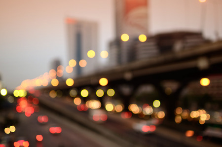 Bokeh light background in the city for background design