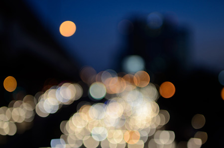 Bokeh cityscape background with circle light for designの写真素材