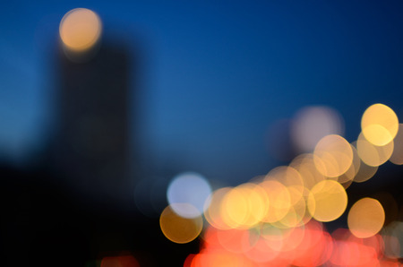 Bokeh cityscape background with circle light for design
