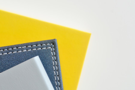 Books on the white table for background and text designの写真素材