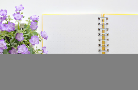 Notebook , book open for text design background paperの写真素材