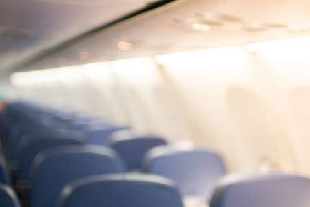 Inside cabin in aircraftの写真素材